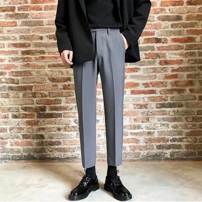 Muške hlače uskog kroja, kratke dužine, plus veličina, ravni kroj, poslovno- casual stil s draperiranim učinkom