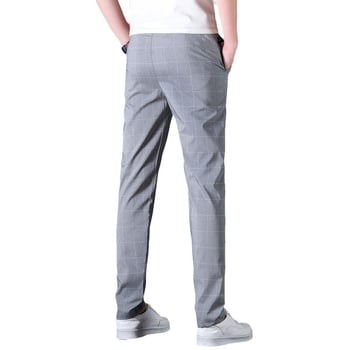 Muške lagane casual hlače s drapiranim izgledom, cropped ravne nogavice, visoka elastičnost, crne, ljeto, zapadni stil