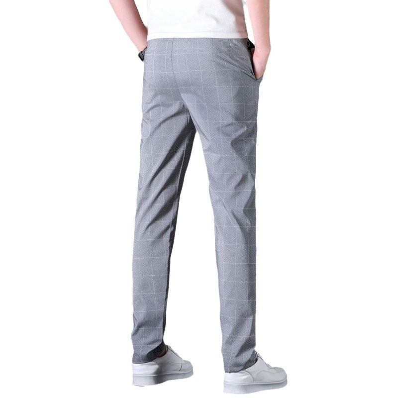 Muške lagane casual hlače s drapiranim izgledom, cropped ravne nogavice, visoka elastičnost, crne, ljeto, zapadni stil