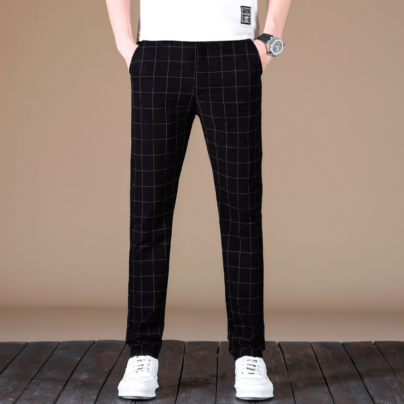Muške lagane casual hlače s drapiranim izgledom, cropped ravne nogavice, visoka elastičnost, crne, ljeto, zapadni stil