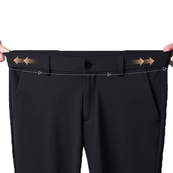 Muške hlače Ice Silk, slim fit, rastezljive, ravnog kroja, poslovno opuštene, proljeće–jesen