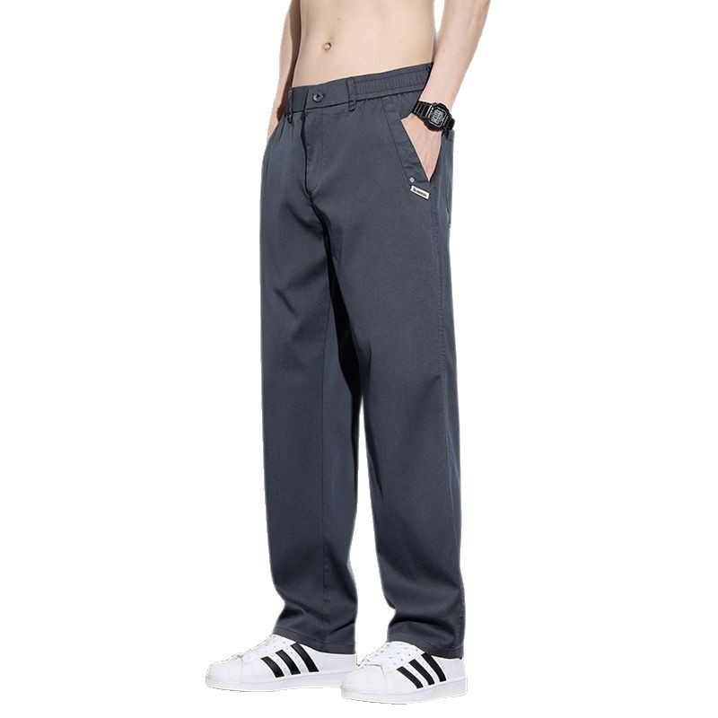 Muške Lyocell hlače s ravnim krojem, bez glađenja, elastične, slim fit, pogodne za poslovne i ležerne kombinacije