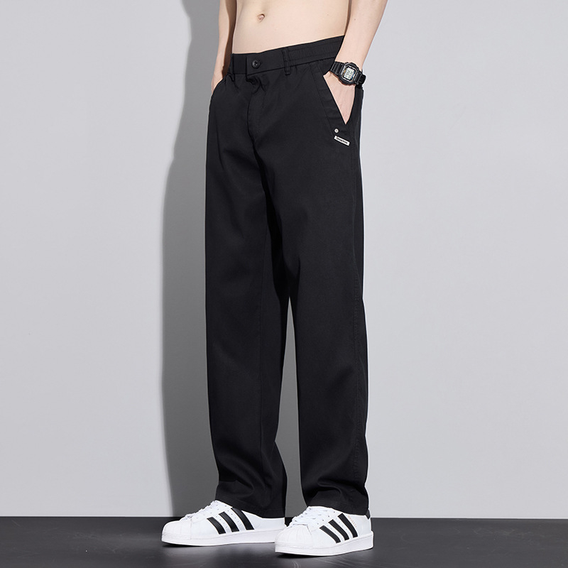 Muške Lyocell hlače s ravnim krojem, bez glađenja, elastične, slim fit, pogodne za poslovne i ležerne kombinacije