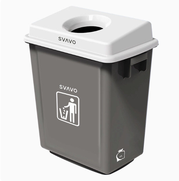 Veliki kvadratni plastični kanta za otpadke, za komercijalne kupaonice, otvoreni vrh, 12 L+