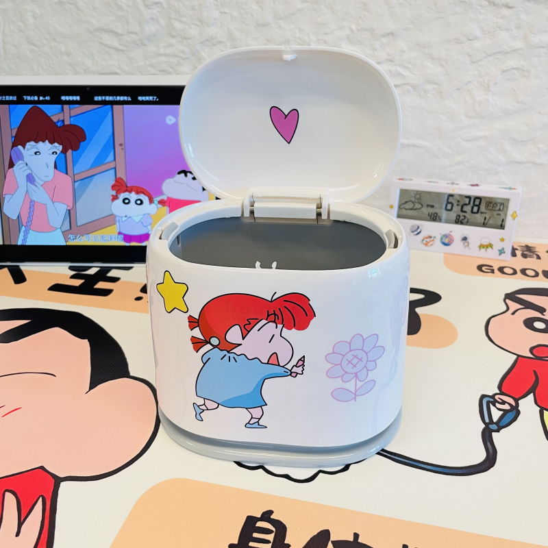 Crayon Shin-Chan stolni koš za otpatke s simpatičnom vrećom, mali za dnevni boravak ili spavaću sobu