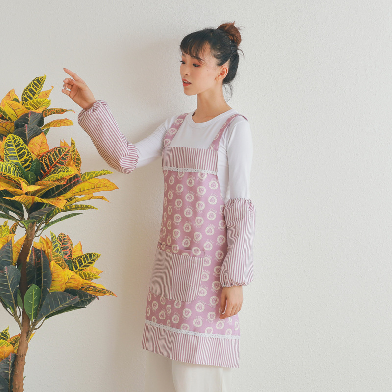 Kamosen Bez rukava kuhinjska pregača, 100% pamuk, vodootporna i otporna na ulje, japanski stil, cvjetni uzorak, ženski model