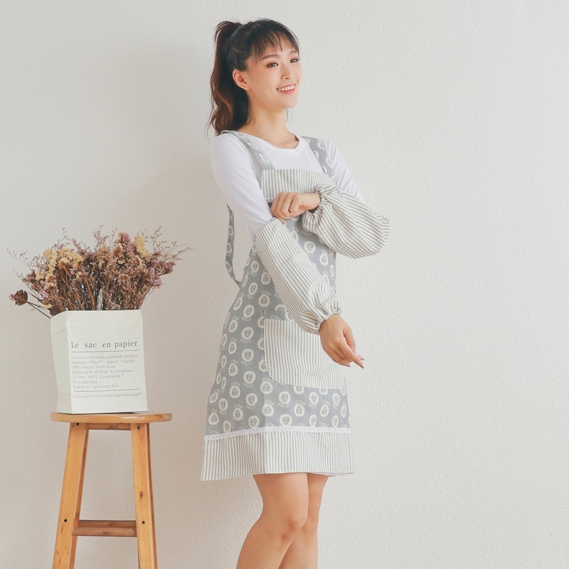 Kamosen Bez rukava kuhinjska pregača, 100% pamuk, vodootporna i otporna na ulje, japanski stil, cvjetni uzorak, ženski model