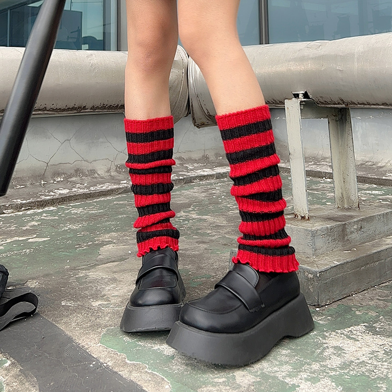 Punk tamni Harajuku prugasti rukavci bez prstiju, JK stil, inspirirano Y2K