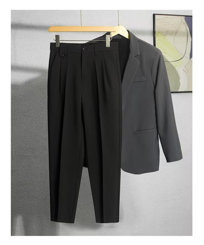 Muške hlače za odijelo uskog kroja, cropped duljine