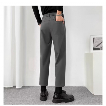 Férfi slim-fit cropped nadrág, új stílus, gyűrődésálló, vasalásmentes, hétköznapi öltönynadrág