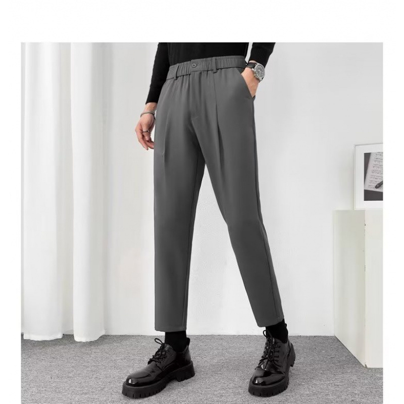 Férfi slim-fit cropped nadrág, új stílus, gyűrődésálló, vasalásmentes, hétköznapi öltönynadrág