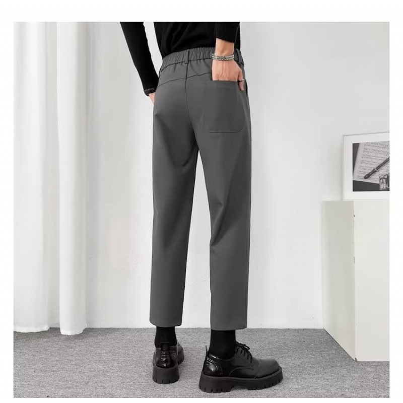 Férfi slim-fit cropped nadrág, új stílus, gyűrődésálló, vasalásmentes, hétköznapi öltönynadrág