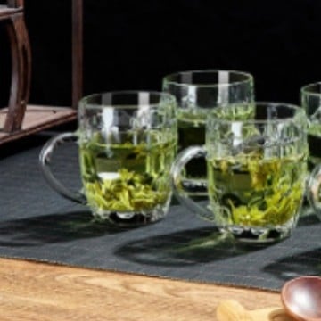 Green Apple staklena šalica za čaj s držačem, termički otporna, za ured, osobna upotreba, vrhunske kvalitete