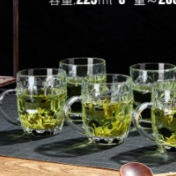 Green Apple staklena šalica za čaj s držačem, termički otporna, za ured, osobna upotreba, vrhunske kvalitete