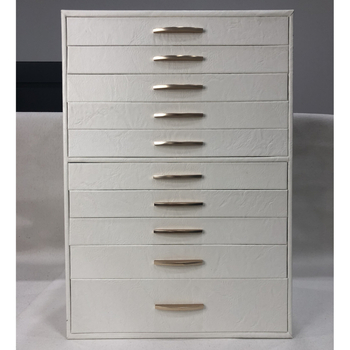 Moderna minimalistička kutija za nakit s deset fioka od PU kože