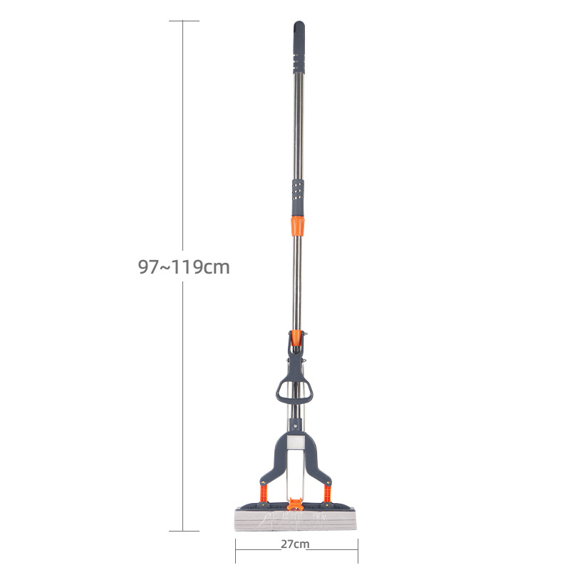 Kućni spužvasti mop za kućnu upotrebu, čišćenje bez dodirivanja, apsorpcijski mop za pod, velika veličina, gumasto-pamučna tkanina, sklopivi dizajn za iscijeđivanje vode