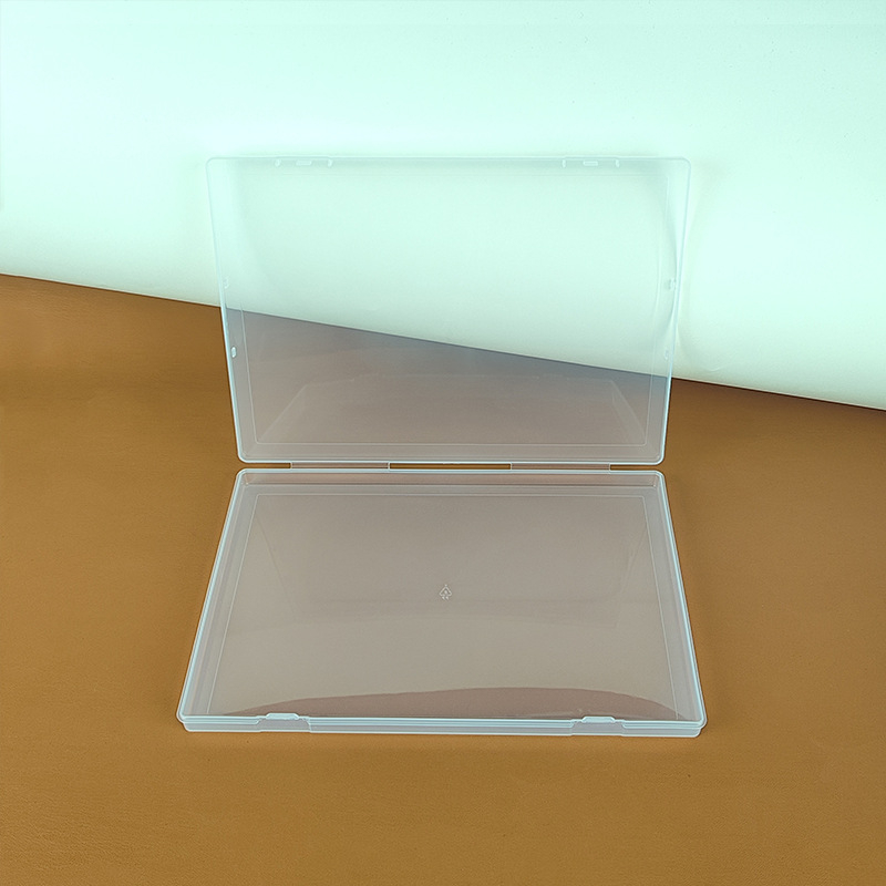 Prozirna plastična kutija za pohranu s poklopcem – stolni organizator za dokumente, papire, certifikate i sitnice (25.8 × 18.5 × 1.7 cm)