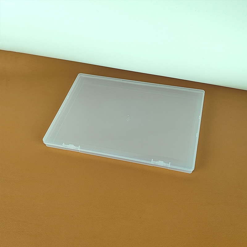 Prozirna plastična kutija za pohranu s poklopcem – stolni organizator za dokumente, papire, certifikate i sitnice (25.8 × 18.5 × 1.7 cm)
