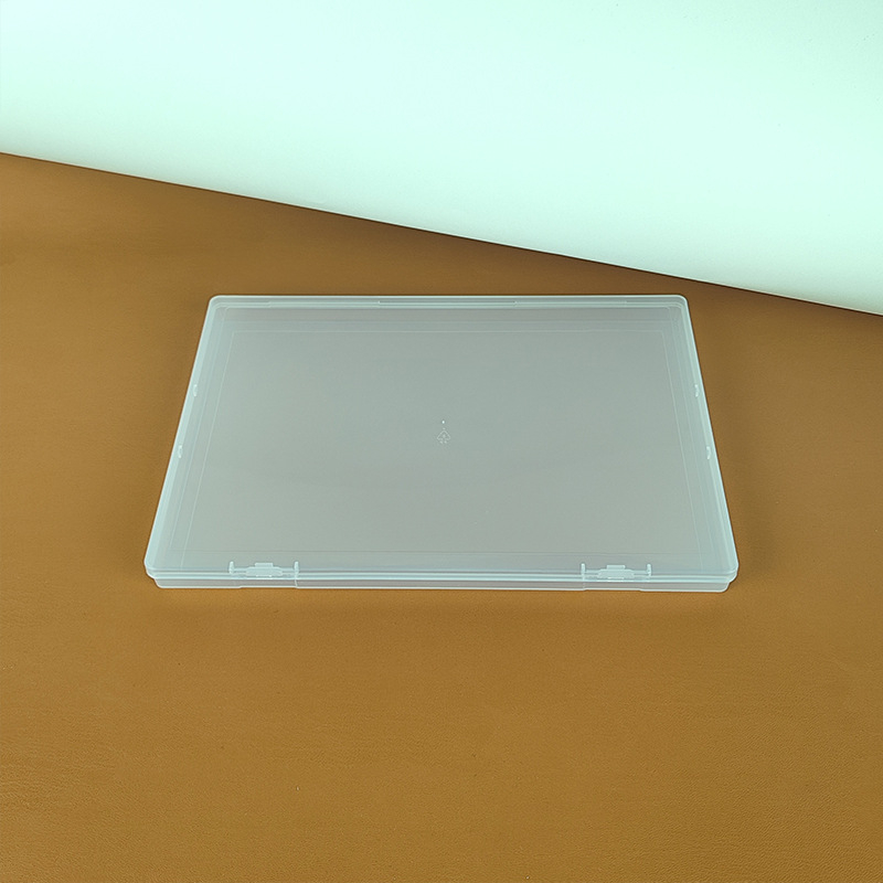 Prozirna plastična kutija za pohranu s poklopcem – stolni organizator za dokumente, papire, certifikate i sitnice (25.8 × 18.5 × 1.7 cm)