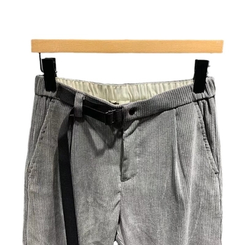 Férfi corduroy nadrág, slim szabás, bokáig érő hossz, üzleti casual stílus, anti-wrinkle