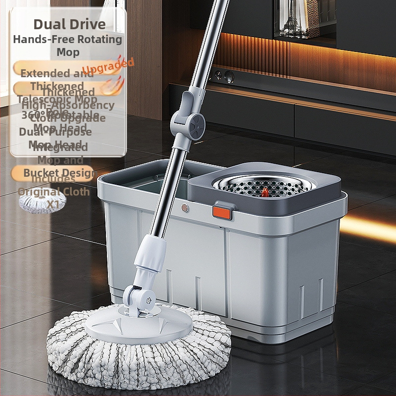 Kanta za mop s rotirajućim mopom, bezkontaktno iscijeđivanje, mikrofibrini mop, nehrđajući štap, izdržljiv dizajn