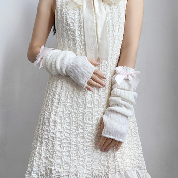 Pletene duge rukavice za cosplay, japanski sladak Lolita stil, Y2K