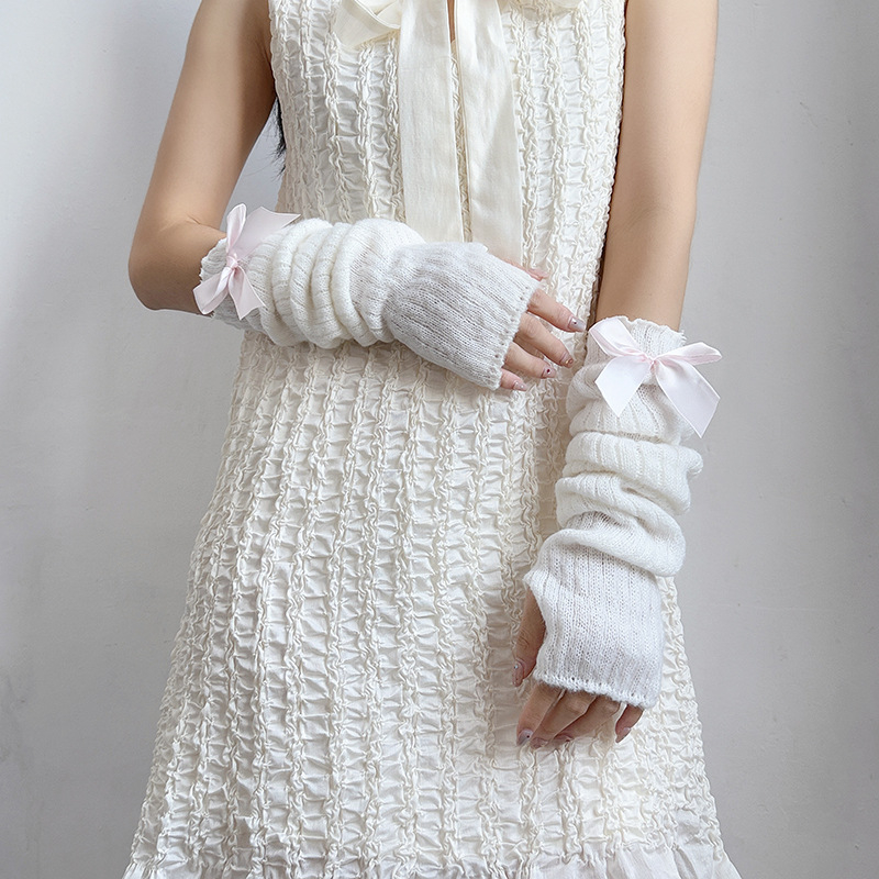 Pletene duge rukavice za cosplay, japanski sladak Lolita stil, Y2K