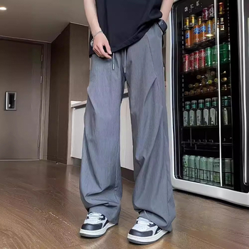 Muške ljetne casual hlače, širokih nogavica, ravnog kroja, lagane