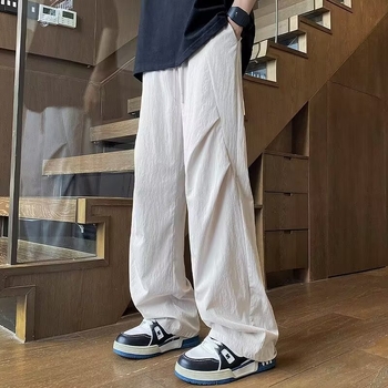 Muške ljetne casual hlače, širokih nogavica, ravnog kroja, lagane