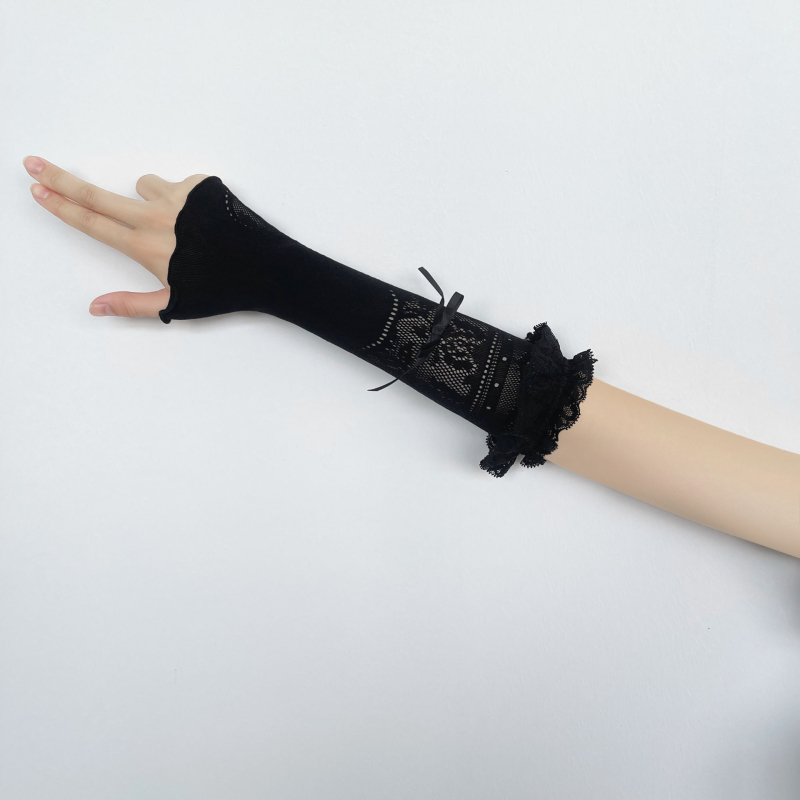 Lagani rukavi s čipkastim rubom, japanski stil, djevojačka estetika, UV zaštita