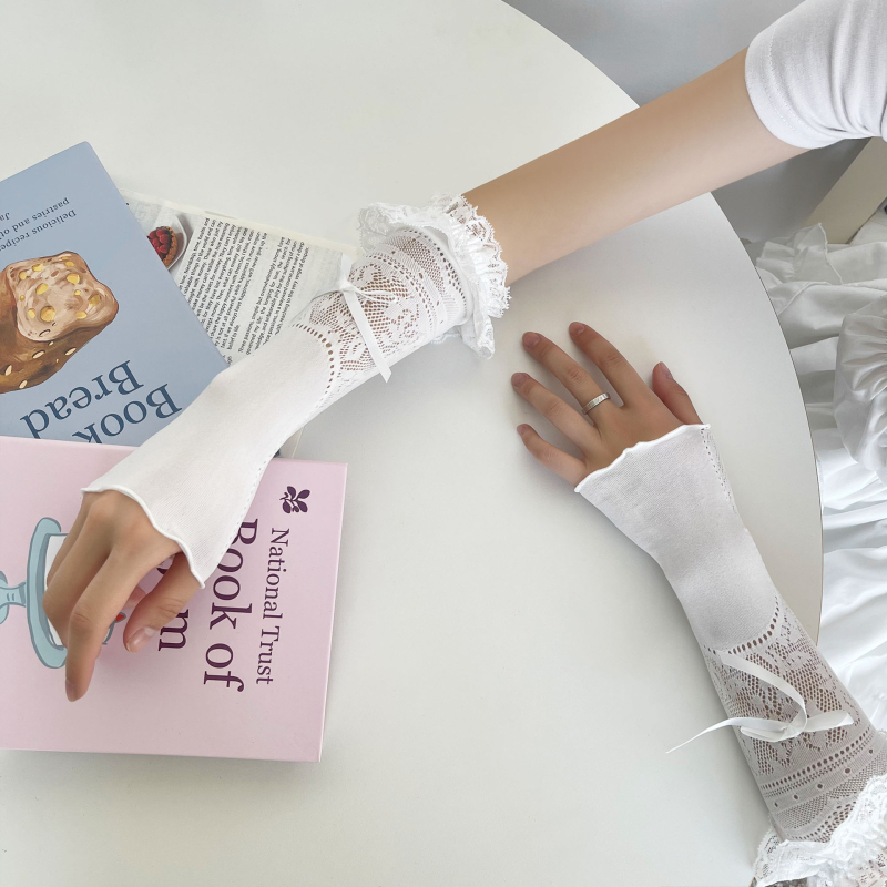 Lagani rukavi s čipkastim rubom, japanski stil, djevojačka estetika, UV zaštita