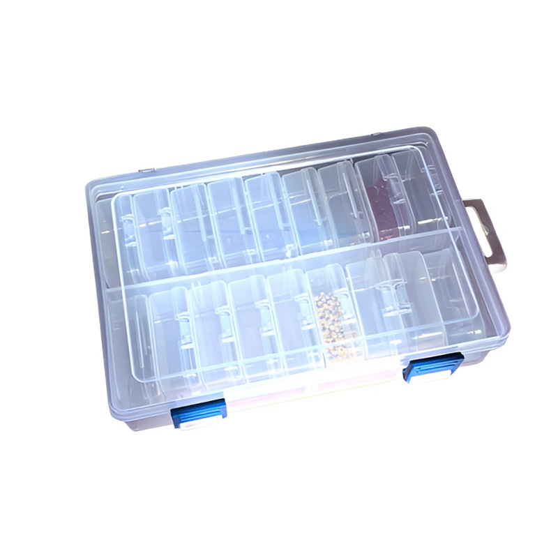 Prozirni set kutija za pohranu s 18 pretinaca i poklopcem, pogodna za nakit, perle, kristale i DIY pribor