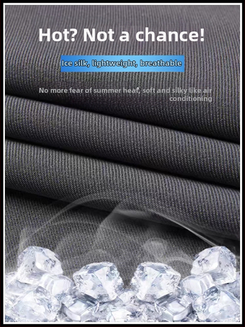 Ljetne tanke muške hlače od ice silk, opuštena linija kroja, ravni rubovi, prozračne i osvježavajuće