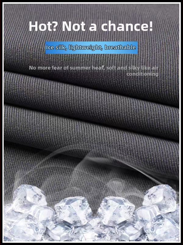 Ljetne tanke muške hlače od ice silk, opuštena linija kroja, ravni rubovi, prozračne i osvježavajuće