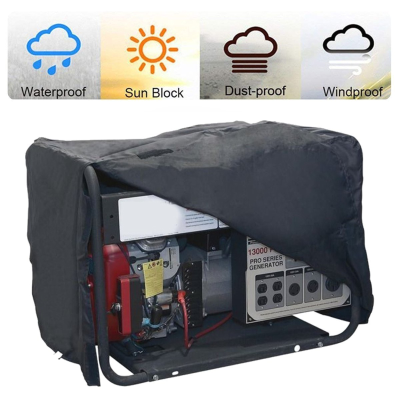 Kryt za generator, 210D Oxford tkanina, crna, vodootporan, otporan na vjetar i prašinu, za vanjsku upotrebu, u tri veličine