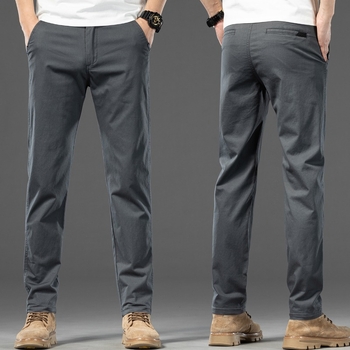 Férfiaknak slim-fit üzleti casual nadrág, egyenes szárú, hosszú, tavasz–ősz szezonra