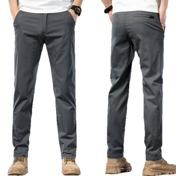 Férfiaknak slim-fit üzleti casual nadrág, egyenes szárú, hosszú, tavasz–ősz szezonra