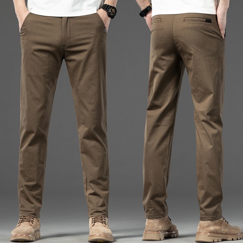 Férfiaknak slim-fit üzleti casual nadrág, egyenes szárú, hosszú, tavasz–ősz szezonra