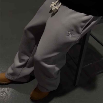 Unisex trenirke hlače s lažnim dvostrukim izgledom, s vezicom, širokih nogavica, gradski stil