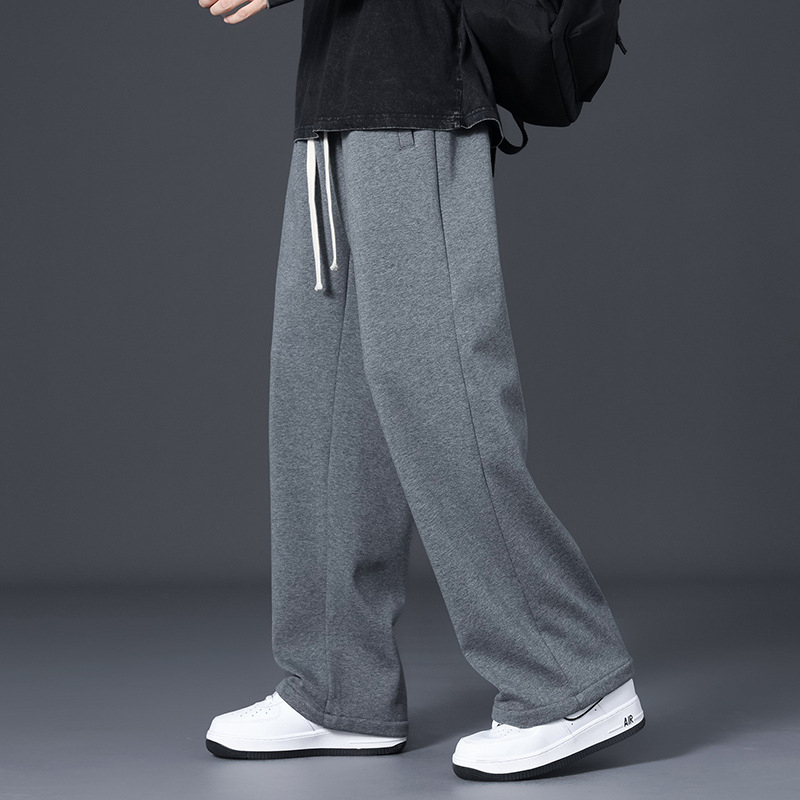Muške široke hlače za jesen i zimu, ravni kroj, opuštena silueta, sportsko-opuštene duge hlače, svestrani casual stil, 2025 novi stil