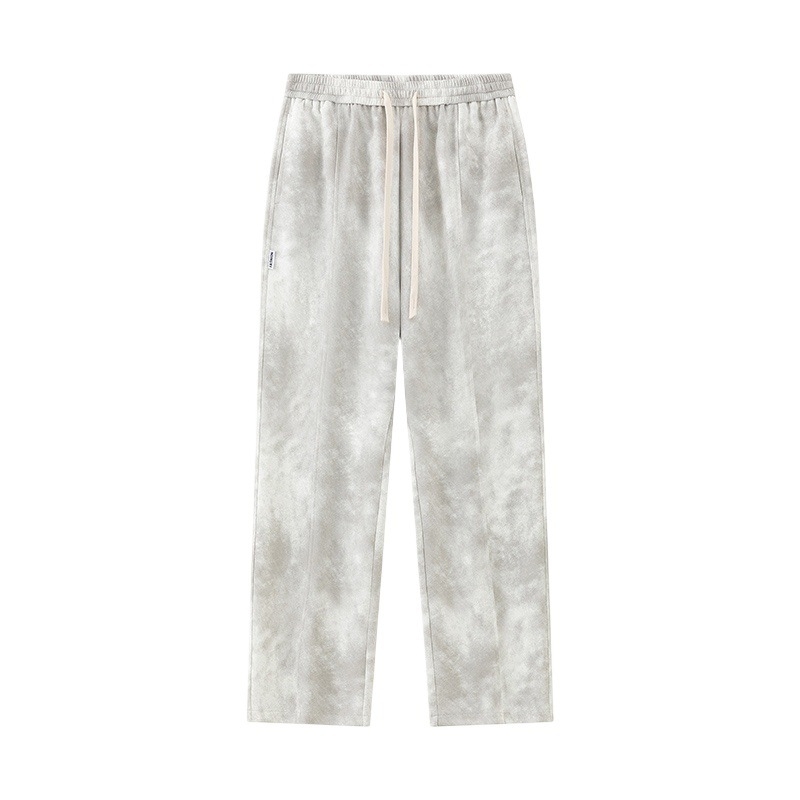 Muške trenirke hlače s tie-dye uzorkom, opušten kroj, široke ravne nogavice, američki retro stil