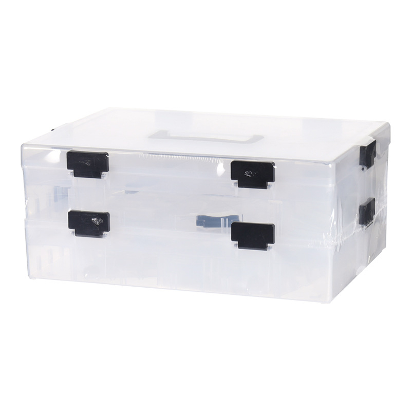 LEGO kutija za pohranu s prozirnim pretincima za manje komadiće – organizator za igračke, dimenzije 36 x 26 x 16,5 cm, PP