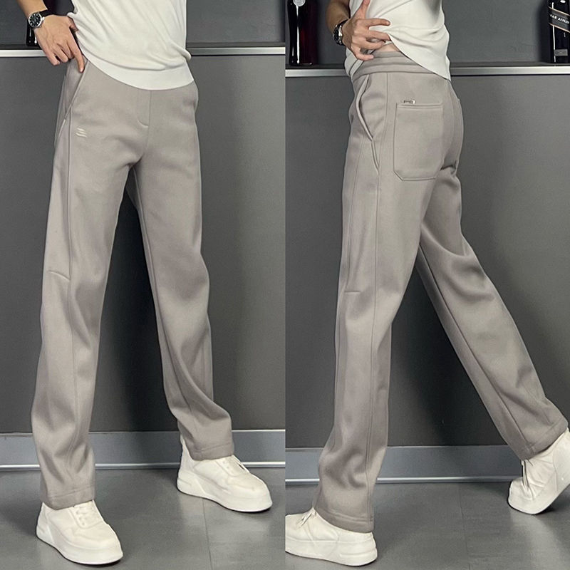 Muške hlače u High Street stilu, ravne, ležerne, jesenja moda, široki kroj