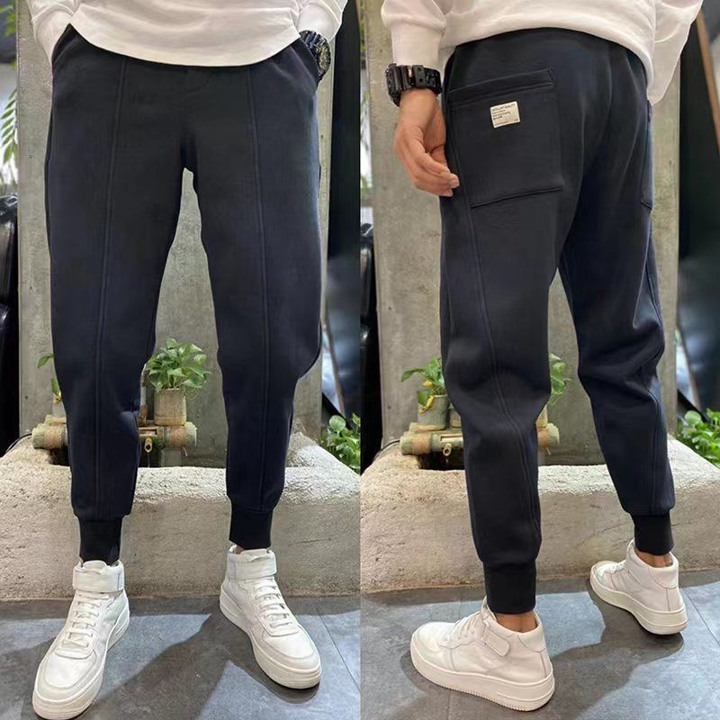Muške hlače u High Street stilu, ravne, ležerne, jesenja moda, široki kroj