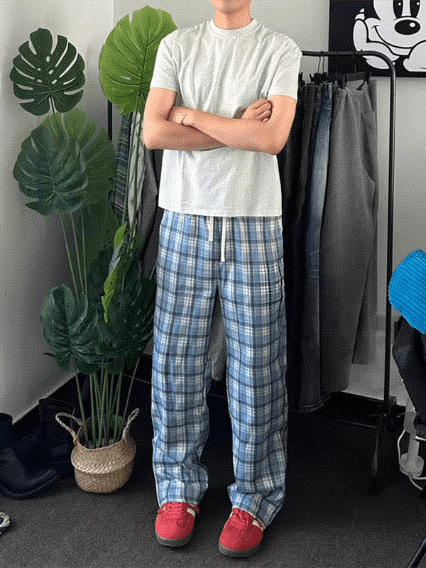 Muške casual hlače s tie-dye uzorom, straight i široki kroj, retro gradski stil