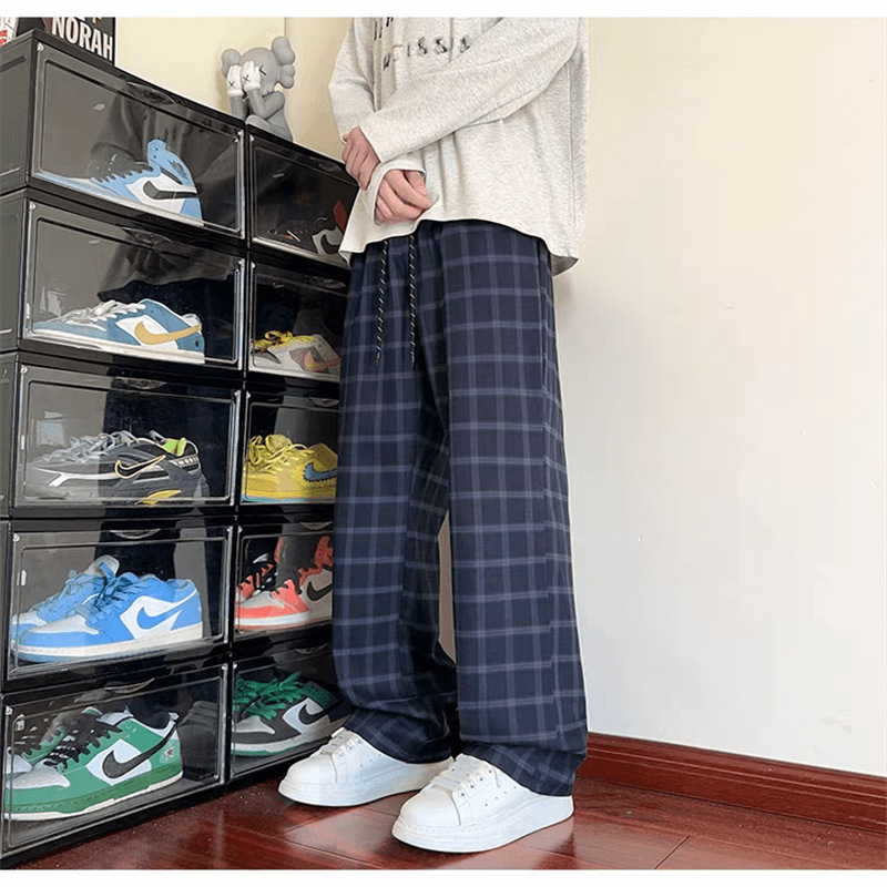 Muške casual hlače s tie-dye uzorom, straight i široki kroj, retro gradski stil
