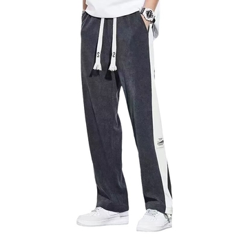 Nyári lezser férfi nadrágok, egyenes szabás, fehér, streetwear stílusú sportnadrág