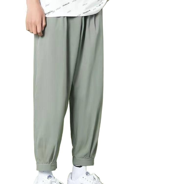 Férfi Ice Silk széleslábú, laza nyári sportnadrág, 3/4 hosszú