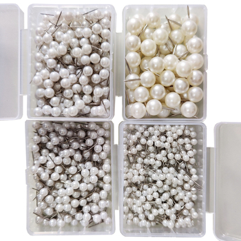 Kratke biserne igle za perle, 4-10 mm, biserno bijele, okrugla glava, igle s velikom glavom za kork ploču