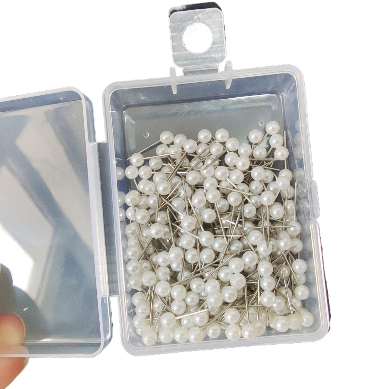 Kratke biserne igle za perle, 4-10 mm, biserno bijele, okrugla glava, igle s velikom glavom za kork ploču